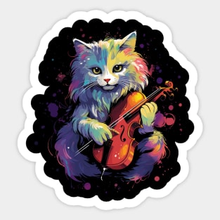 Ragdoll Playing Violin Sticker